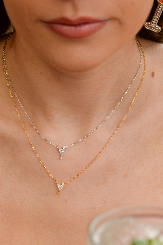 SILVER COCKTAIL CHARM NECKLACE