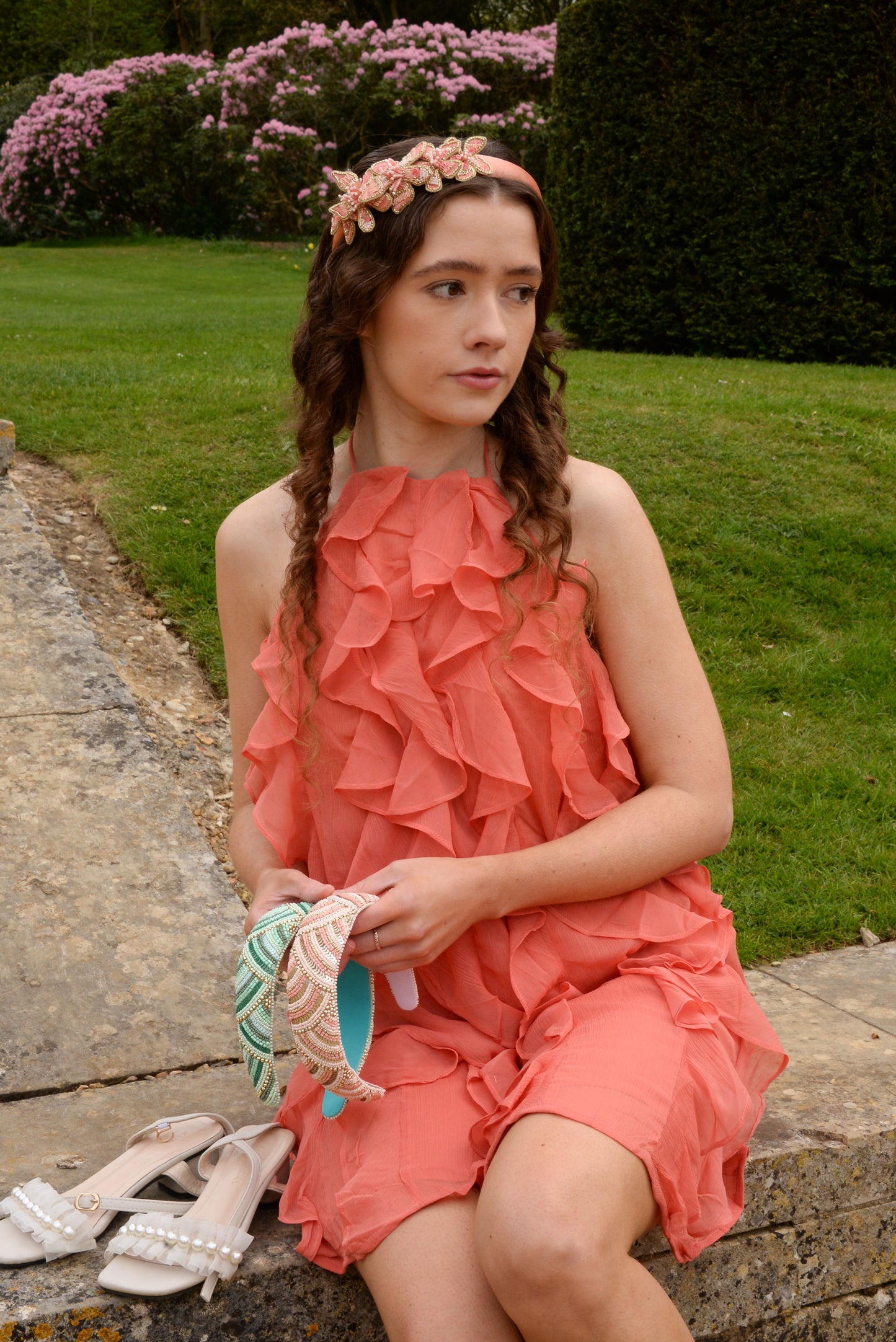 PEACH SEQUIN HEADBAND