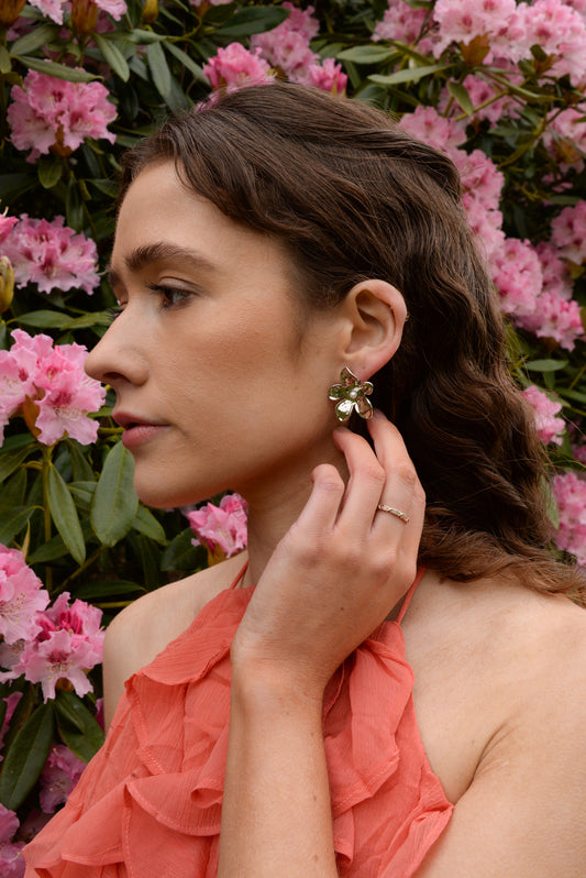 SMALL SILVER FLOWER STUDS