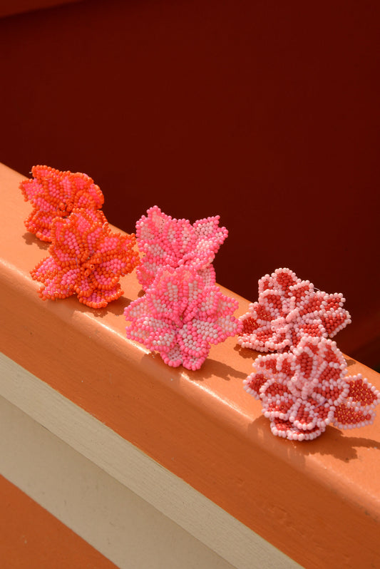 3D LIGHT PINK FLOWER EARRING