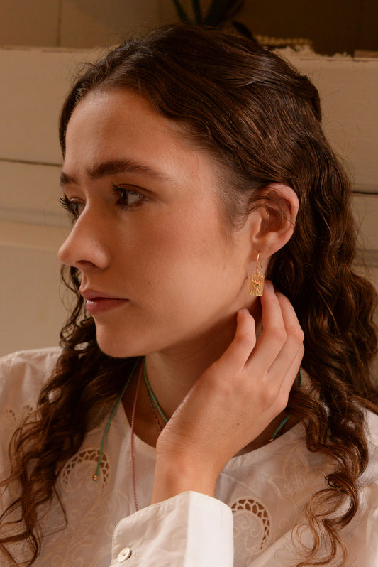 HEART RECTANGULAR EARRINGS