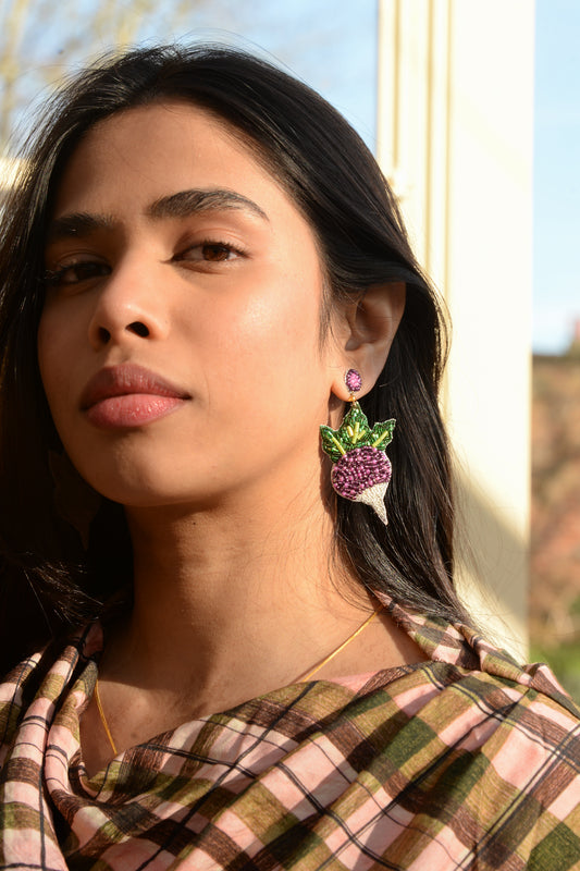 BEADED TURNIP EARRINGS