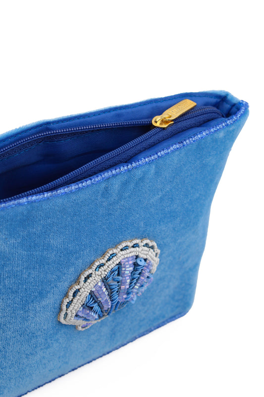 BLUE SHELL MEDIUM POUCH