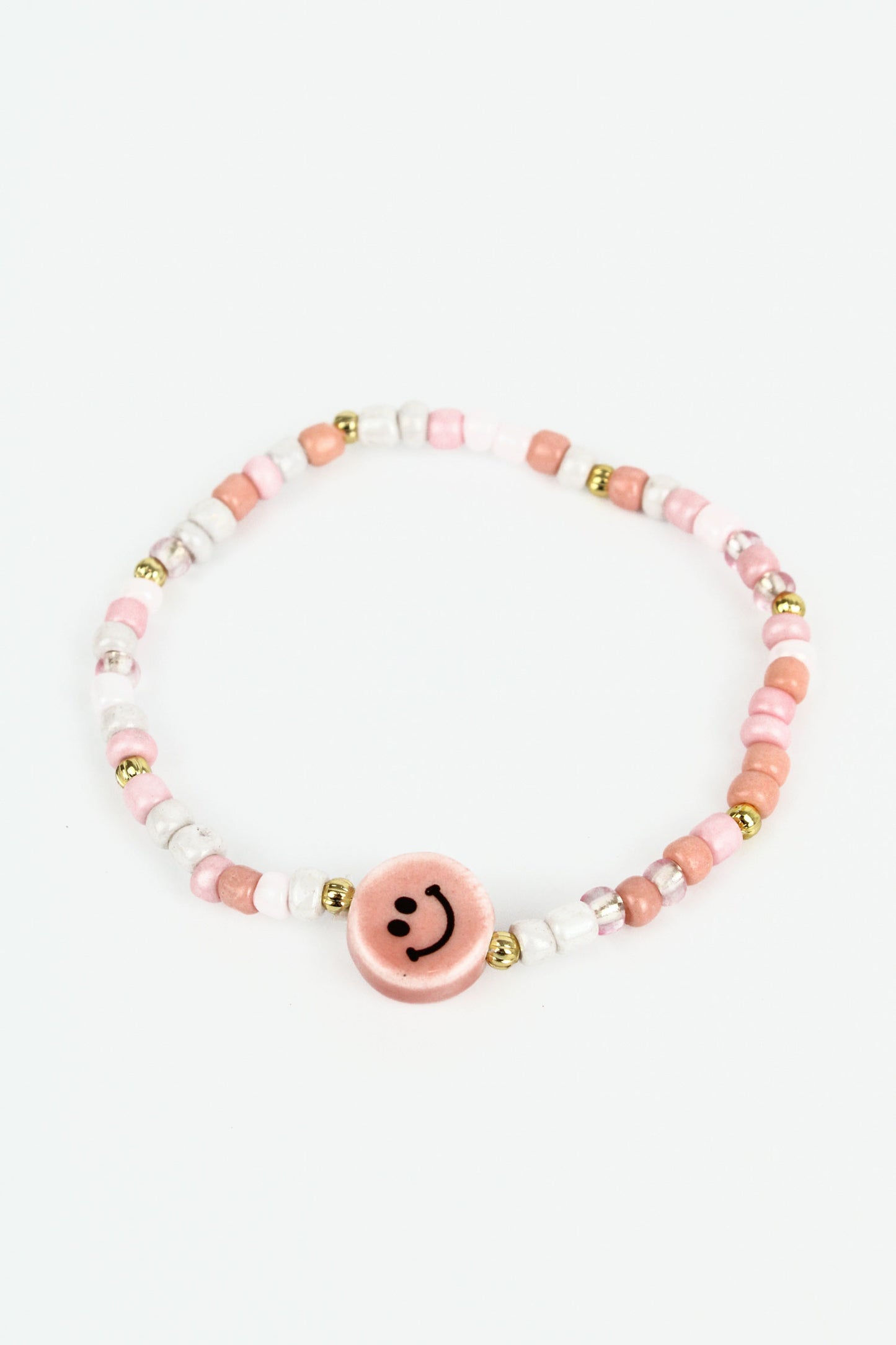 PEACH HAPPY FACE BRACELET (8014058619096)