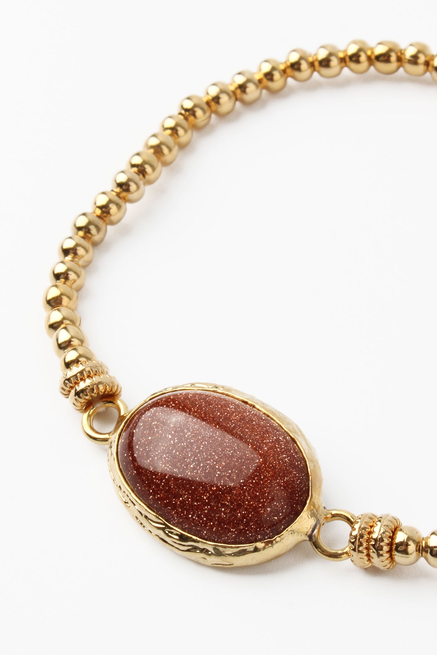 SPARKLE BROWN GEMSTONE GOLD BRACELET