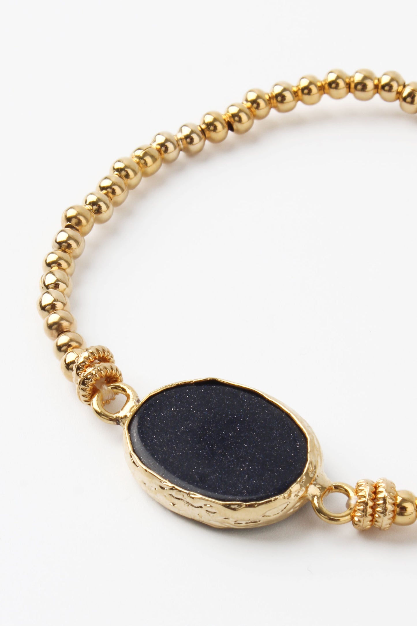 BLACK SPARKLE GEMSTONE GOLD BRACELET