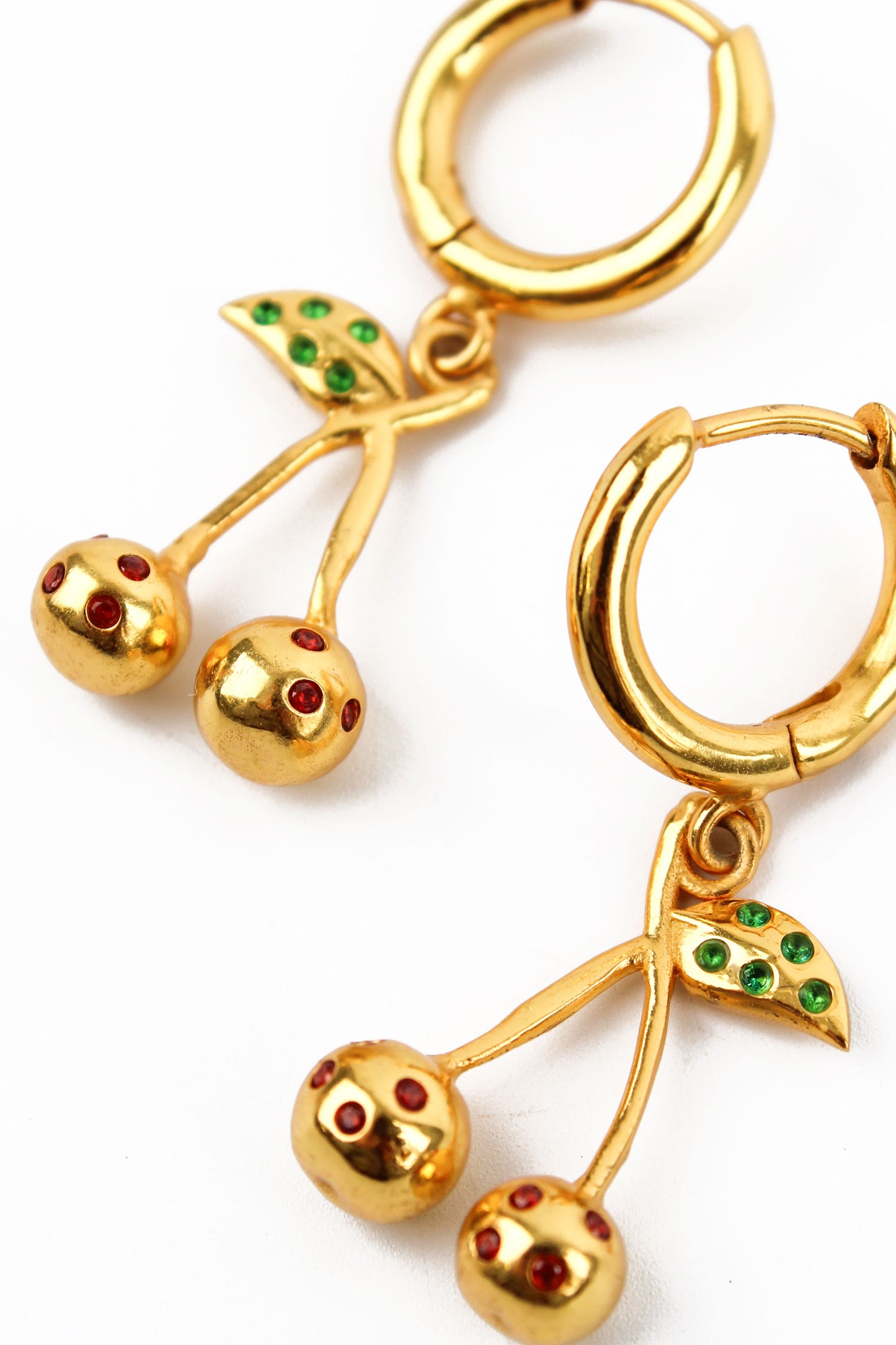 CHERRY CZ HUGGIE EARRINGS