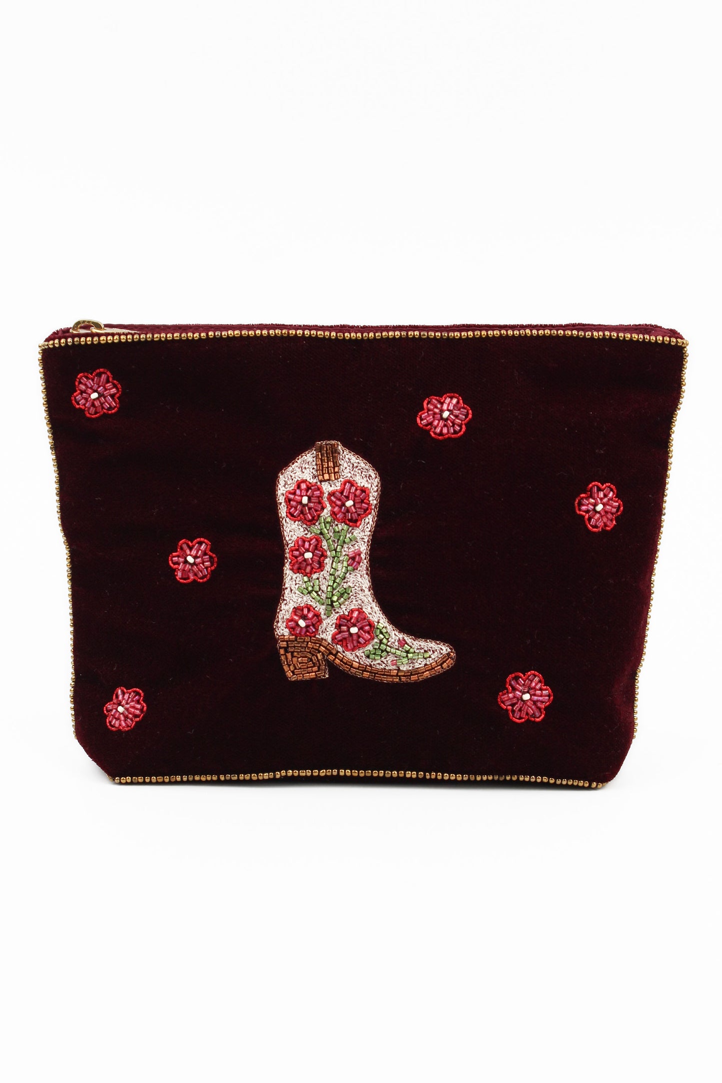 CREAM COWGIRL BOOT MEDIUM POUCH