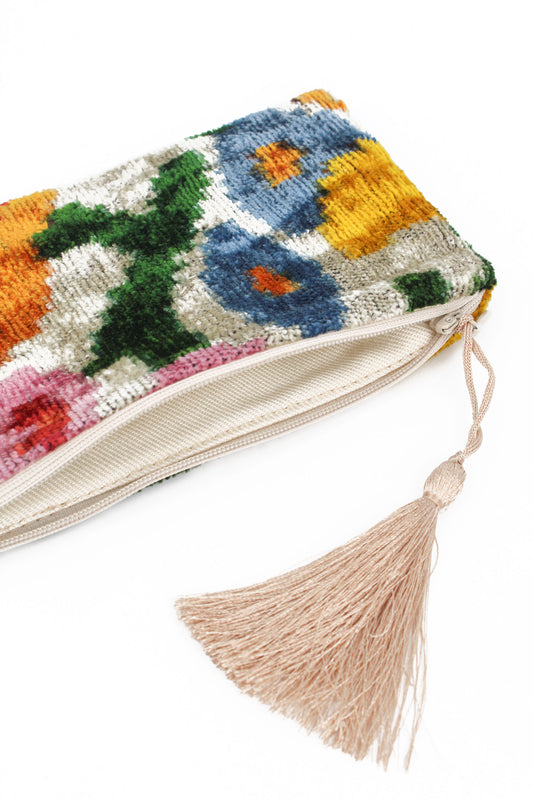 CREAM MULTICOLOURED FLORAL SMALL POUCH / SUNGLASSES CASE