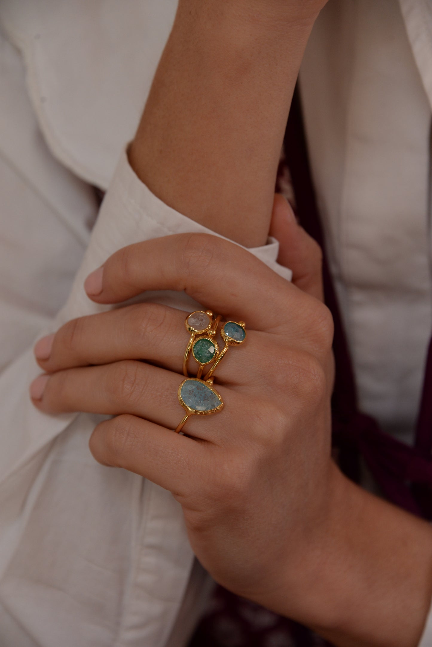 CIRCLE & TEARDROP RINGS: PACK OF 10 (8011144528088)