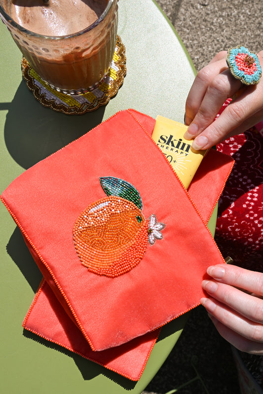 SUMMER ORANGE MEDIUM POUCH