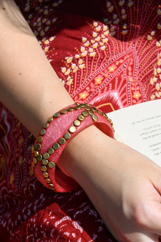 PINK AND GOLD RESIN BANGLE