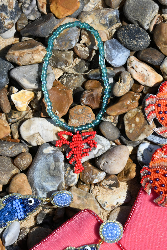 PACK OF 4 BEADED SEA MOTIF ELASTIC BRACELETS