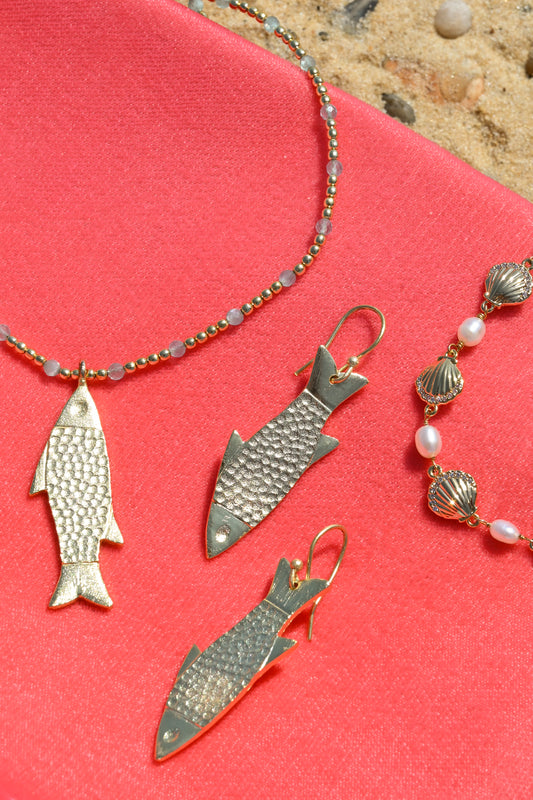 GOLD FISH DROP EARRINGS