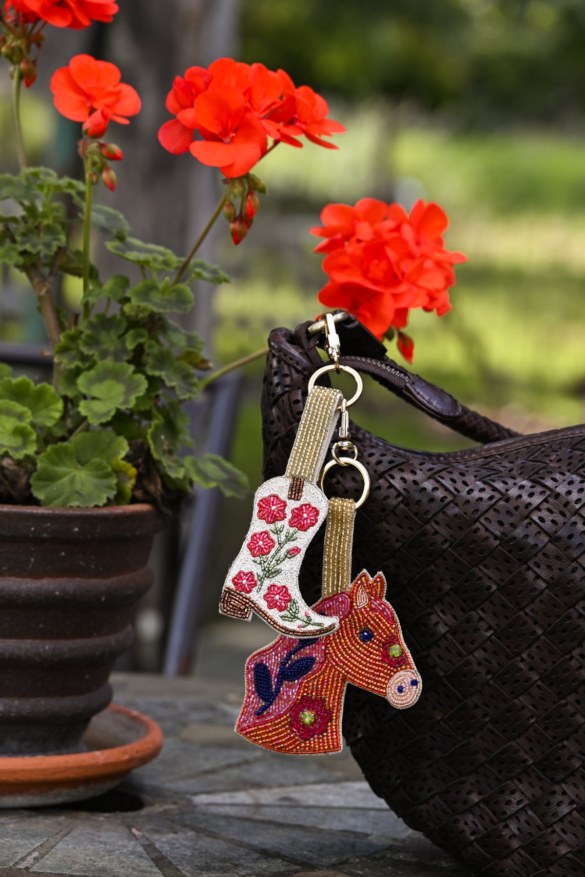 FOLK HORSE LARGE KEYRING/BAG CHARM