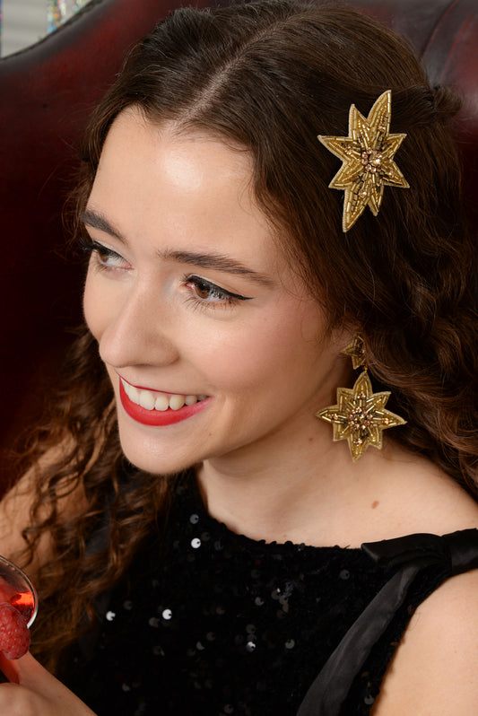 GOLD LARGE STAR HAIR CLIP