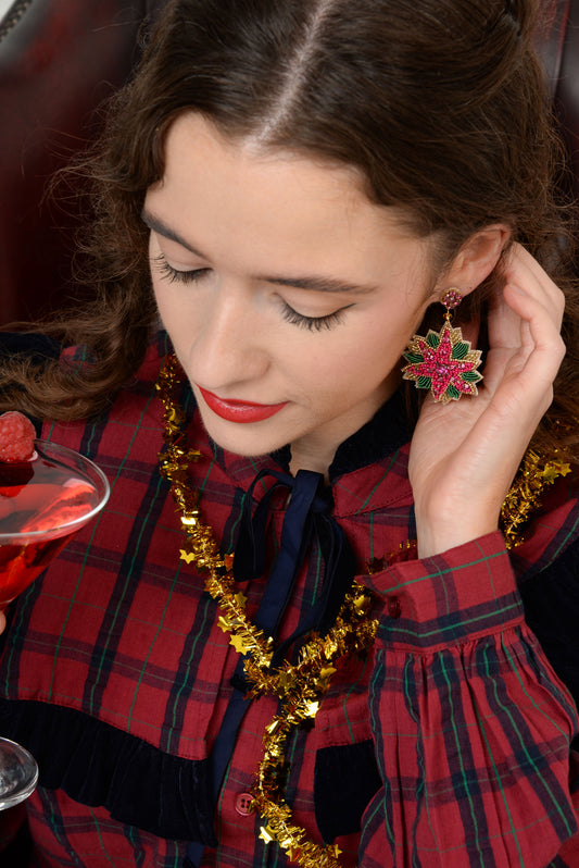 CHRISTMAS FLOWER EARRINGS