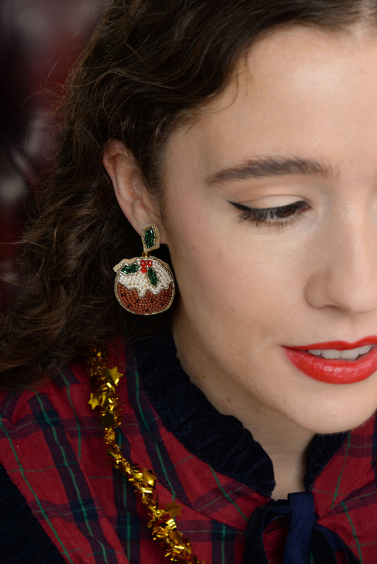 CHRISTMAS PUDDING EARRINGS