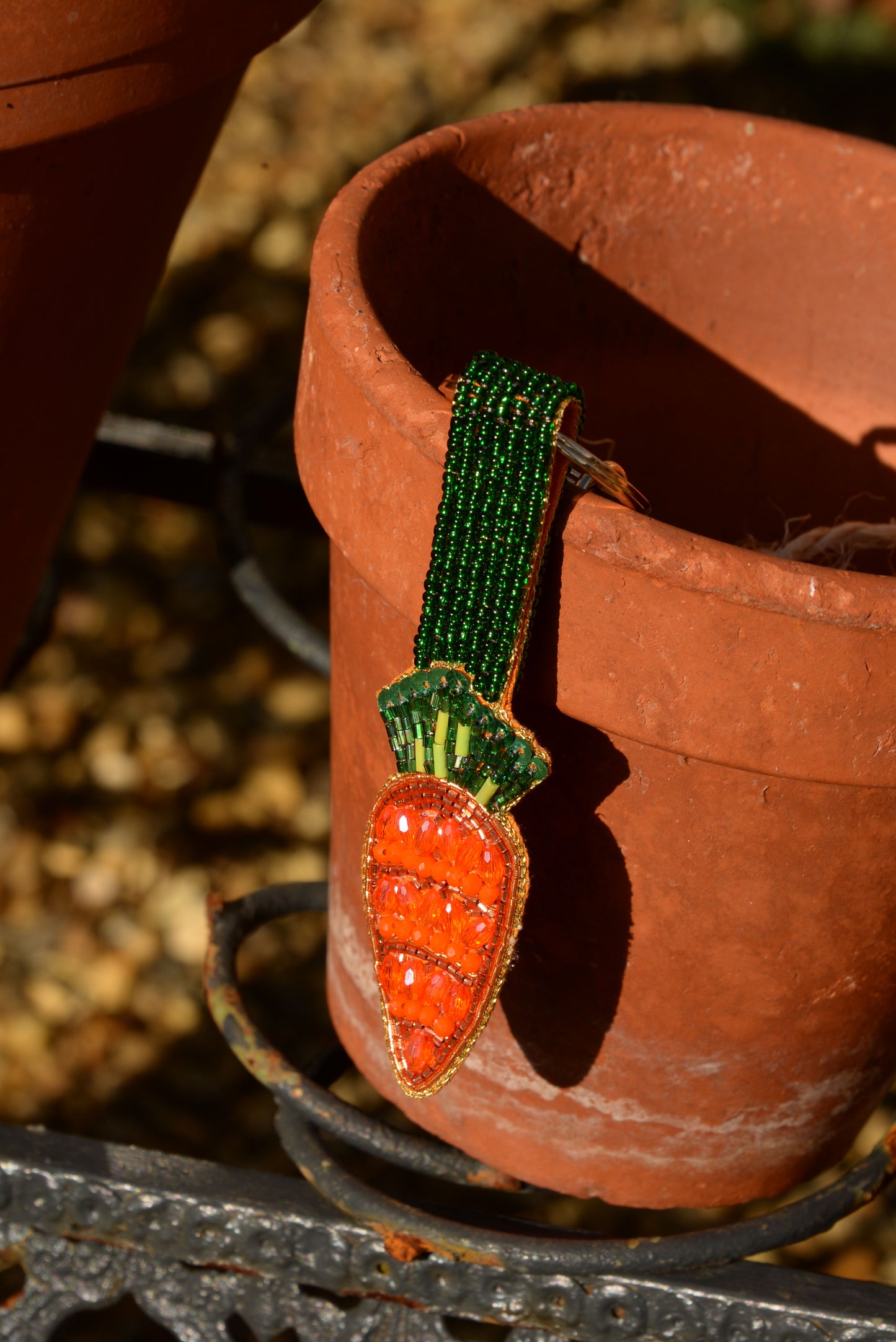 BEADED CARROT KEYRING
