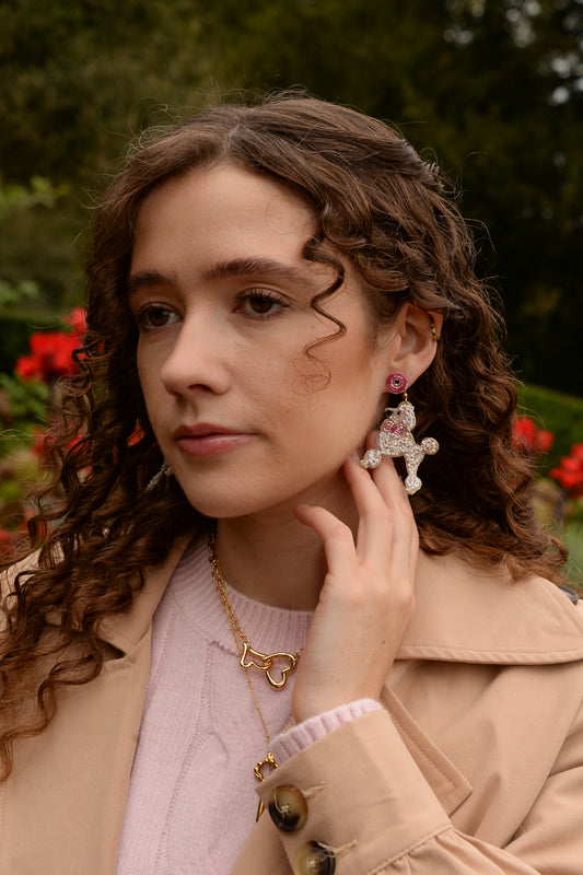 POODLE BEADED EARRINGS