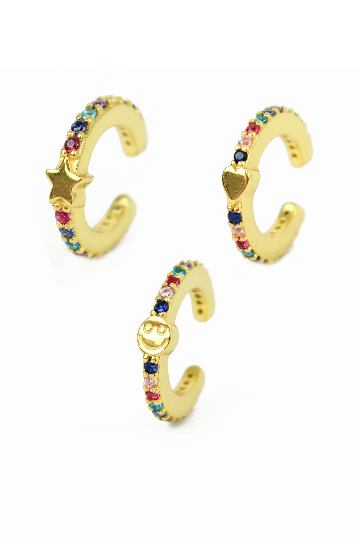 RAINBOW EARRING CUFF PACK OF 3