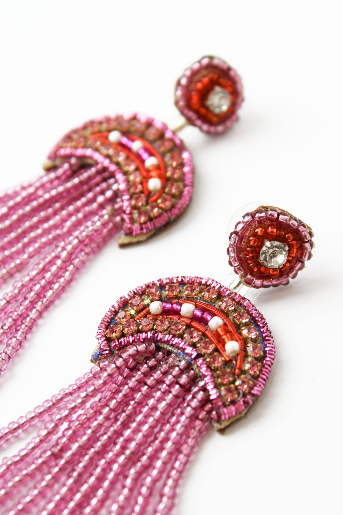 BEADED PINK JELLYFISH DROPS
