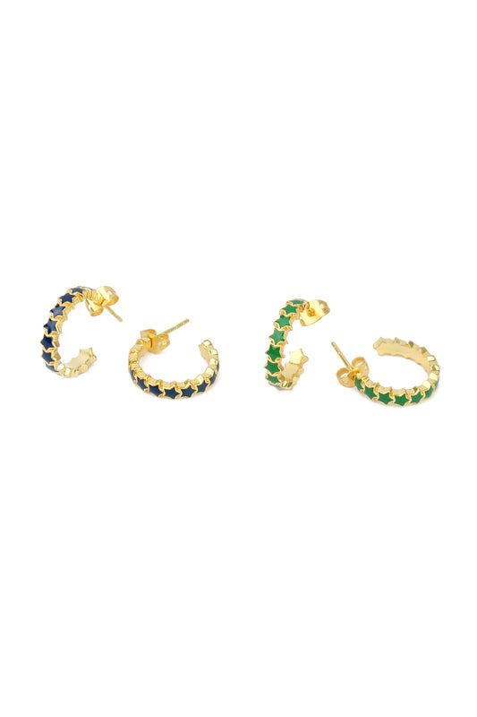 BOUCLES D'OREILLES ÉTOILE EN ÉMAIL