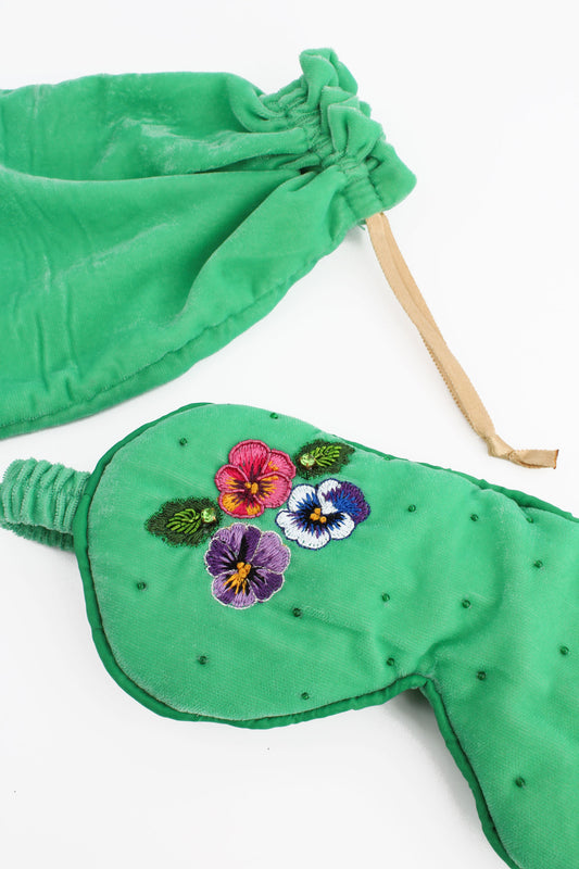 MINT GREEN PANSY SLEEP EYE MASK