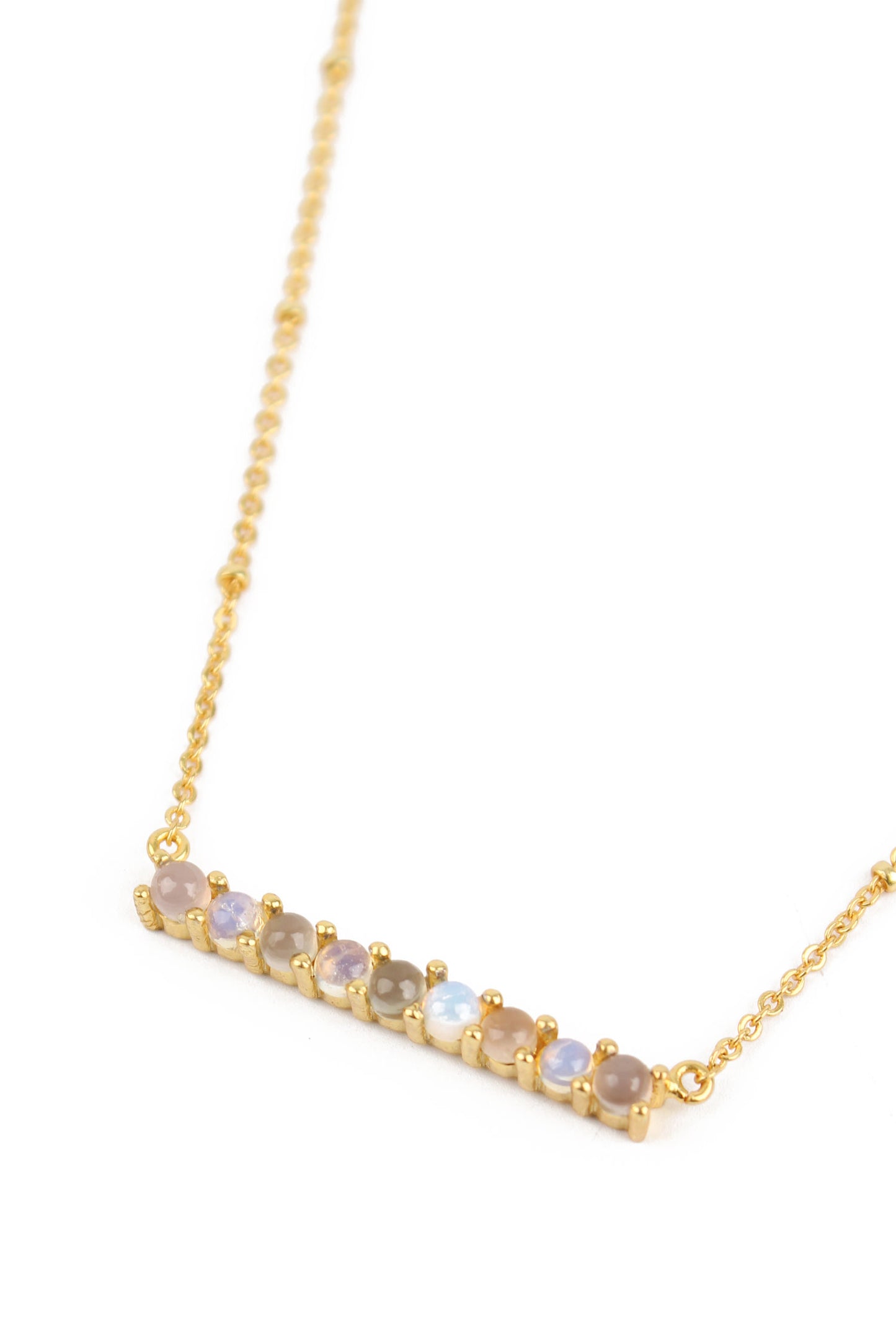 FIRE OPAL & ROSE CHALCEDONY NECKLACE