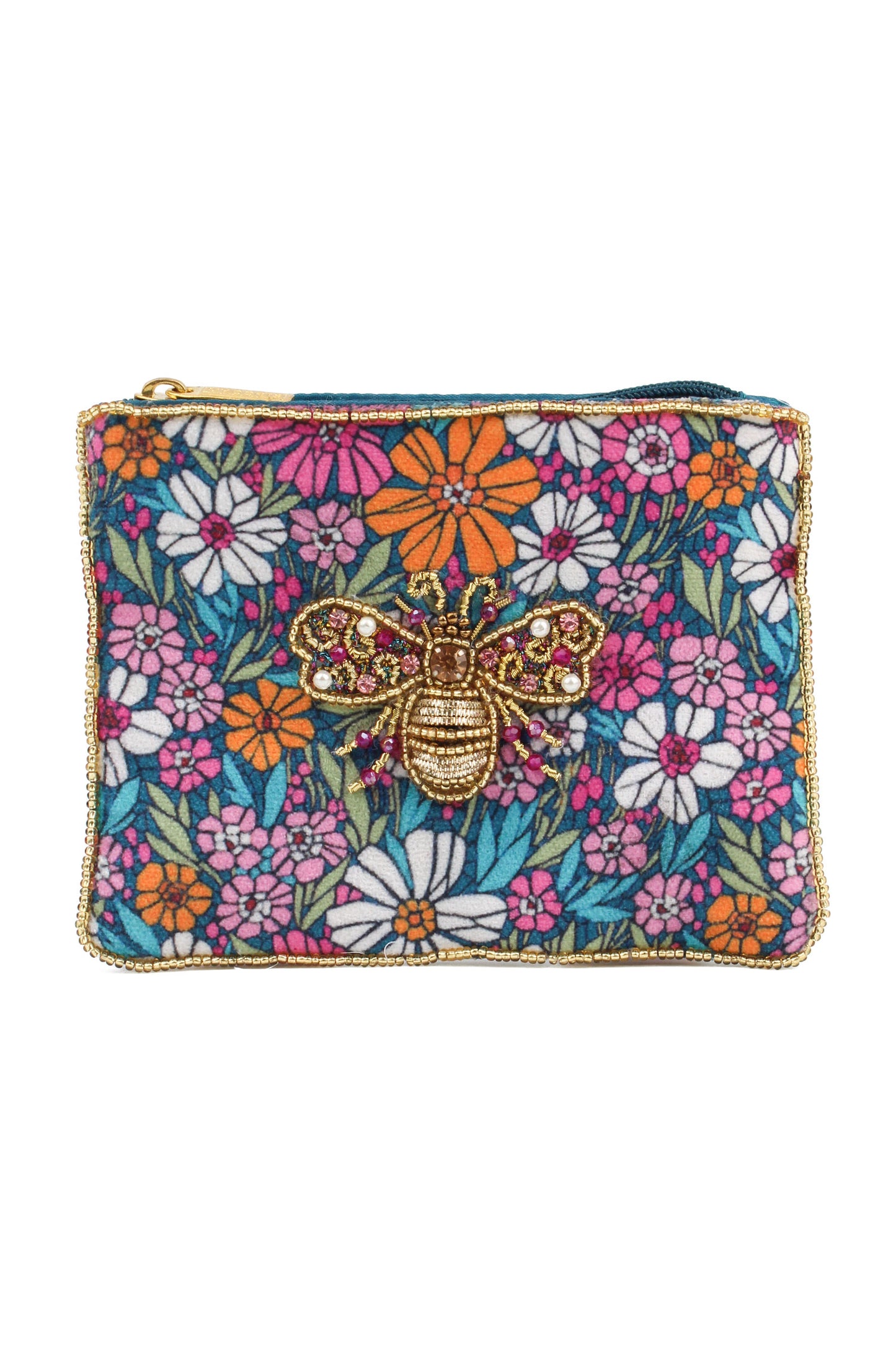 FLORAL PRINT BEE SMALL POUCH