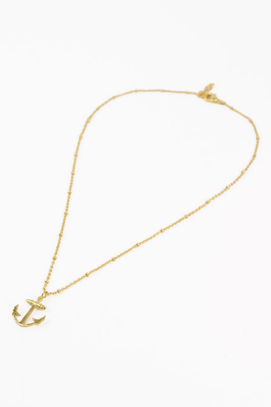 GOLD ANCHOR NECKLACE