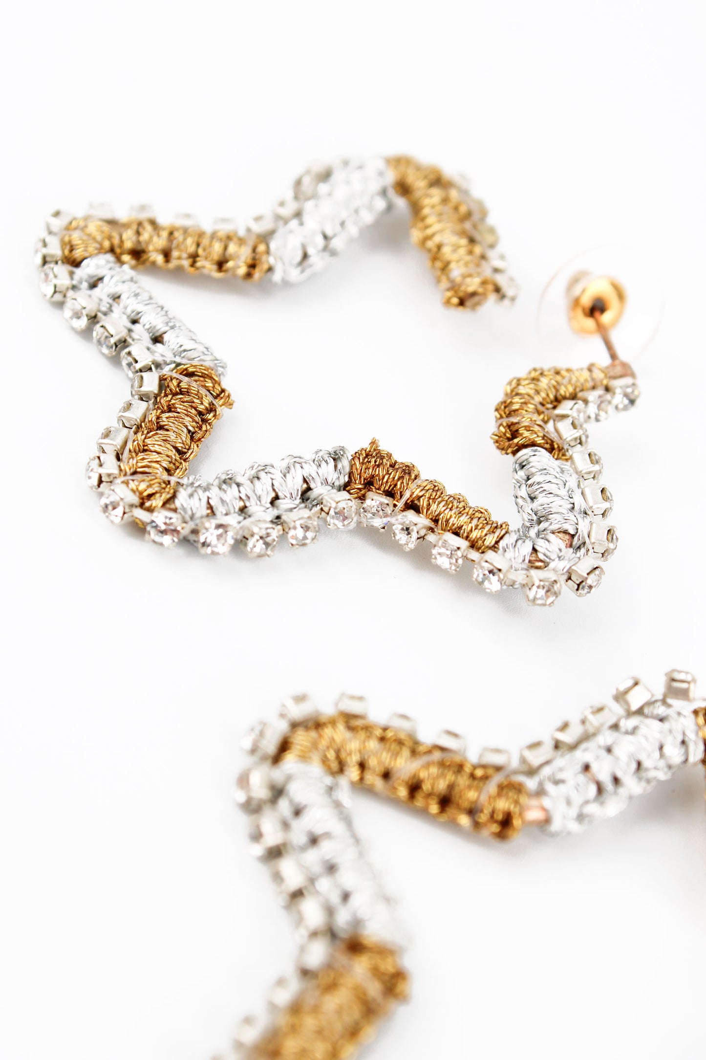 GOLD AND SILVER STAR SHAPED HOOPS