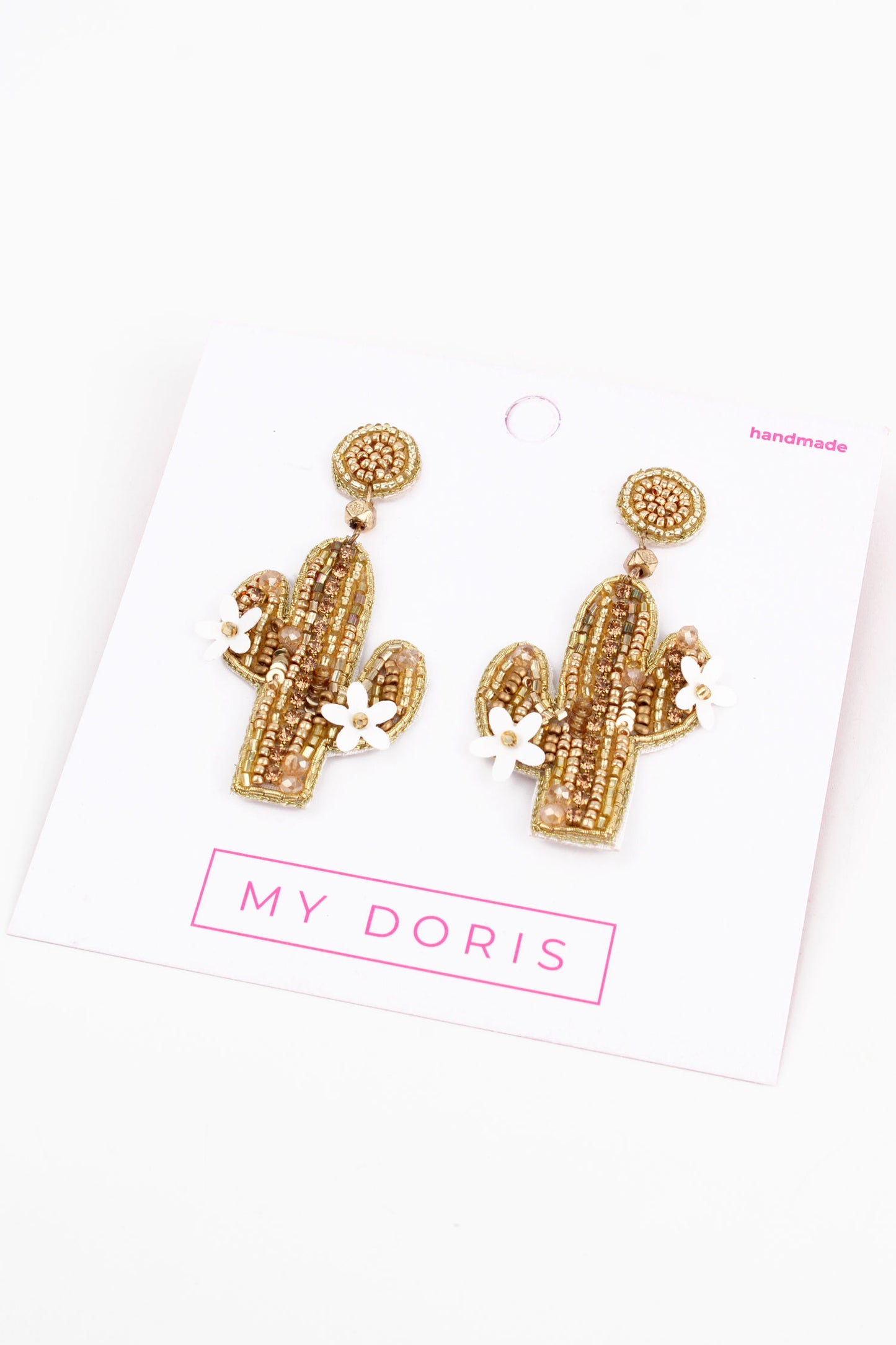 GOLD CACTUS EARRINGS