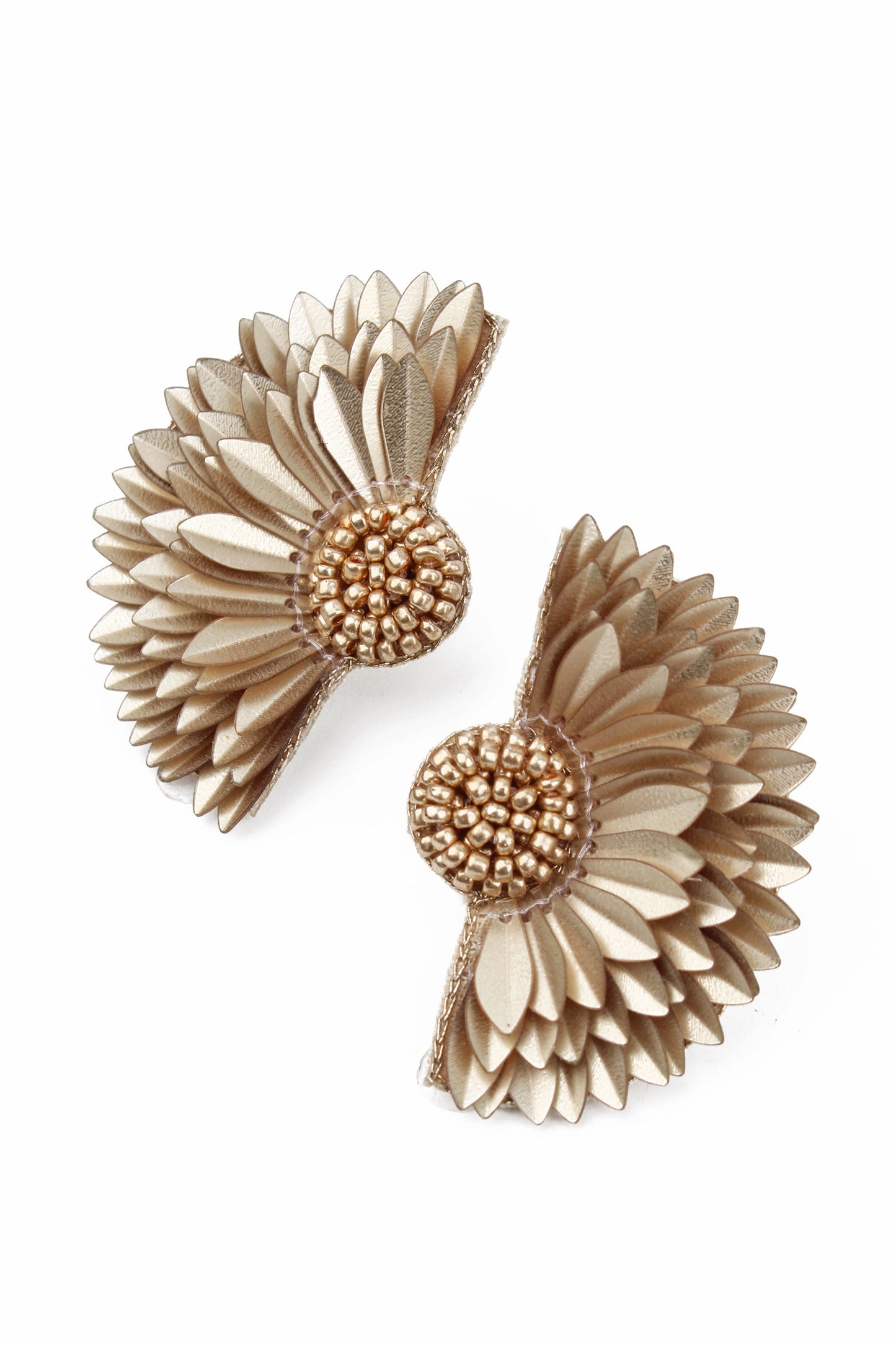GOLD HALF FLOWER EARRINGS