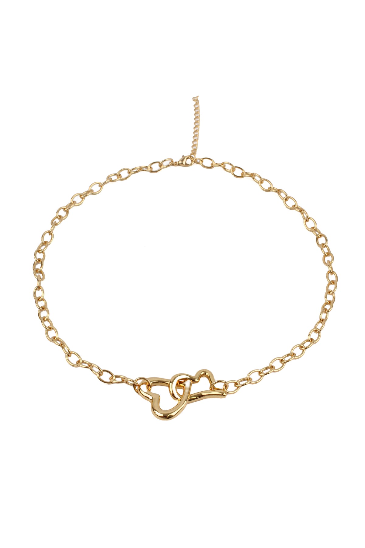 GOLD HEART CHUNKY CHAIN NECKLACE