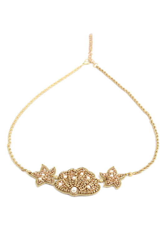 GOLD SHELL SHIMMER NECKLACE