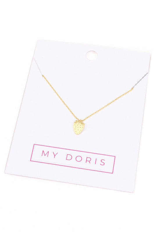 GOLD STRAWBERRY FRUIT NECKLACE
