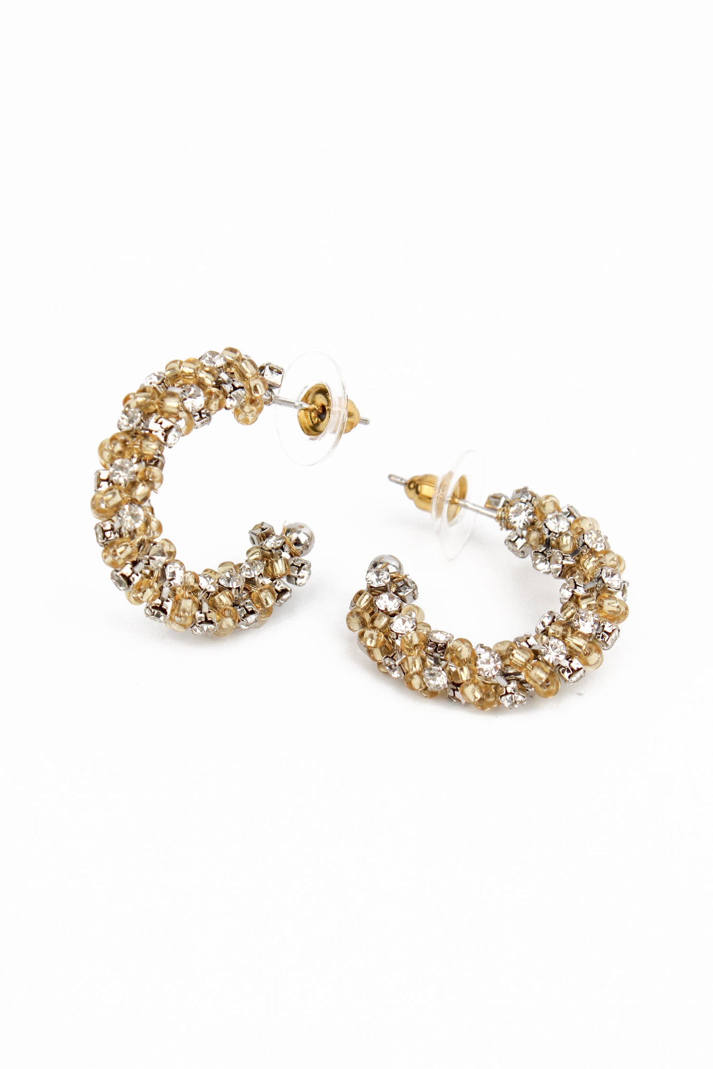 GOLD & SILVER MIXED STRIPE MINI HOOPS