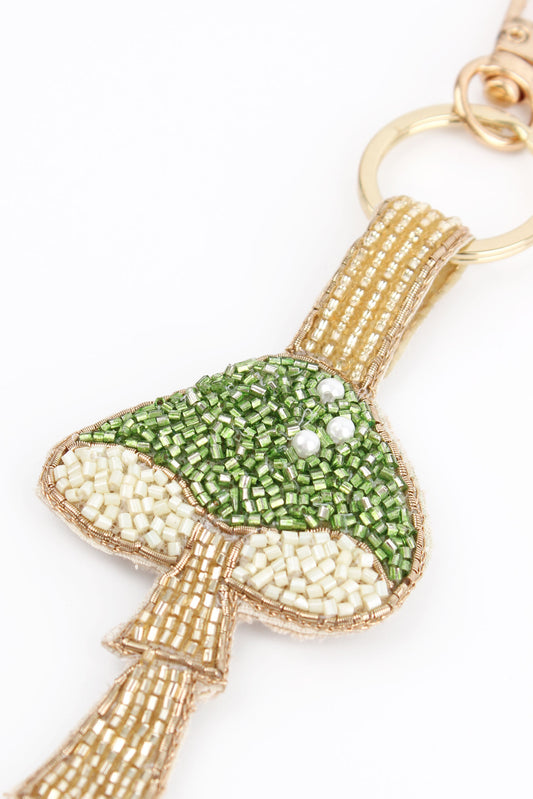 GREEN MUSHROOM KEYRING/BAG CHARM