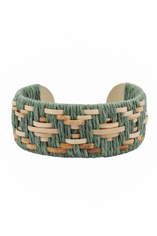GREEN RAFFIA BANGLE