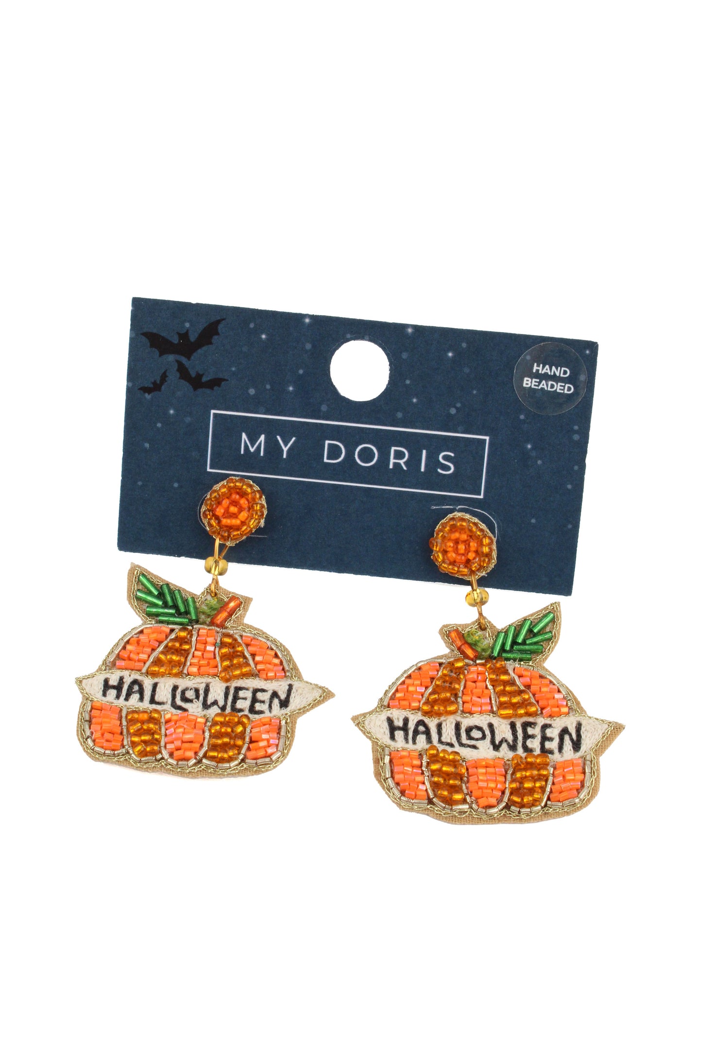 HALLOWEEN PUMPKIN BEADED EARRINGS