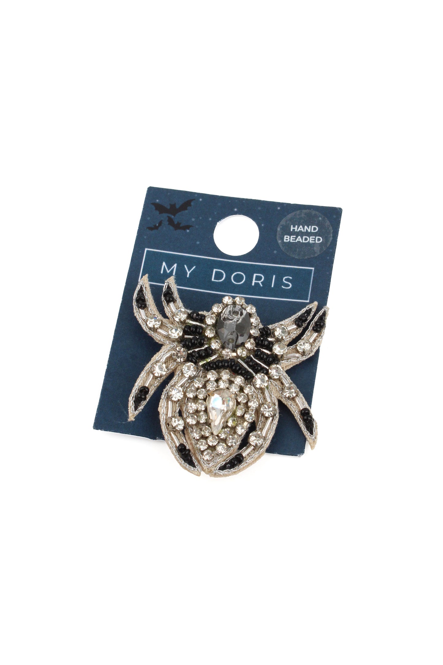 HALLOWEEN SPARKLY SPIDER BEADED BROOCH