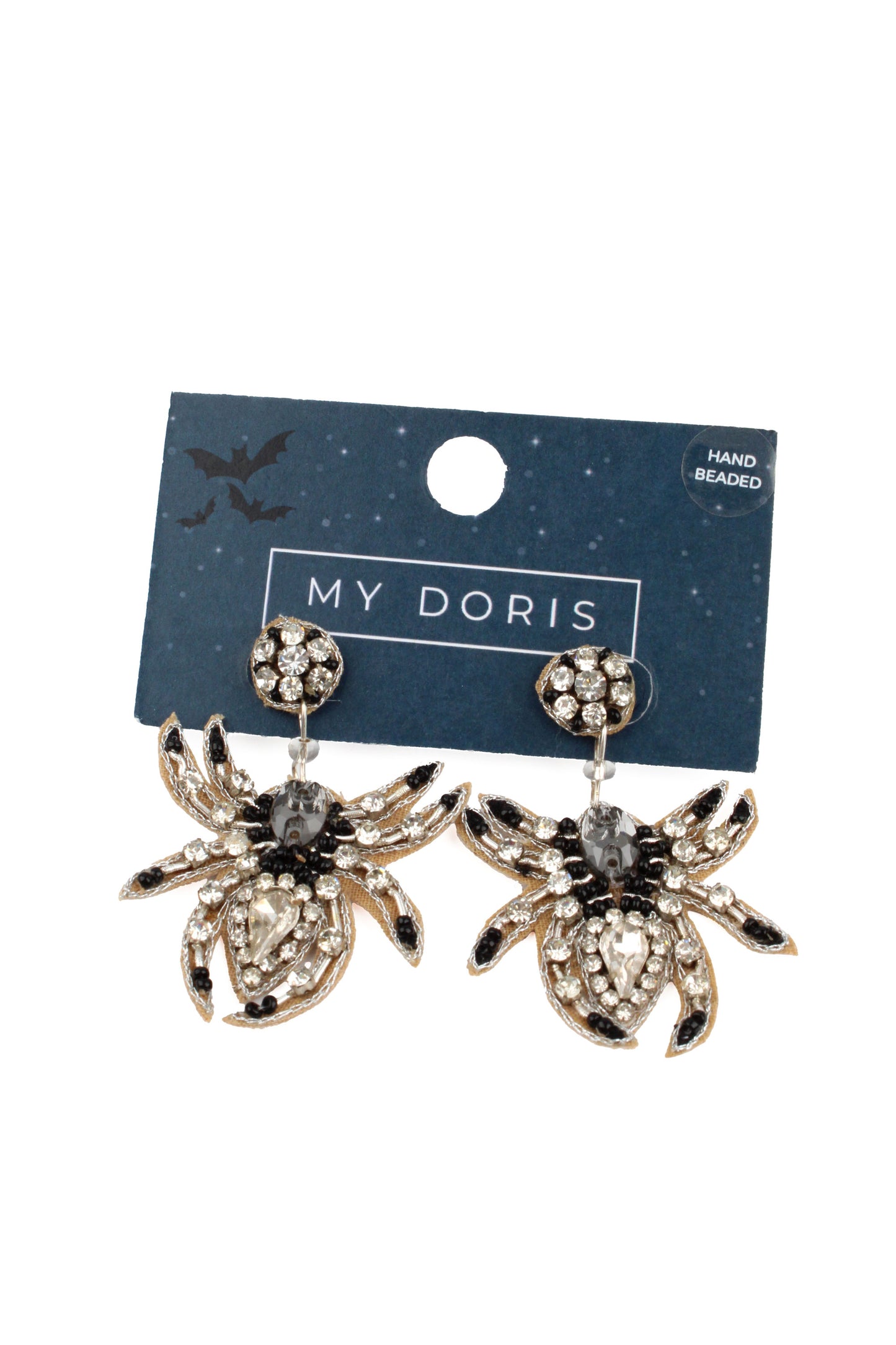 HALLOWEEN SPARKLY SPIDER BEADED EARRINGS