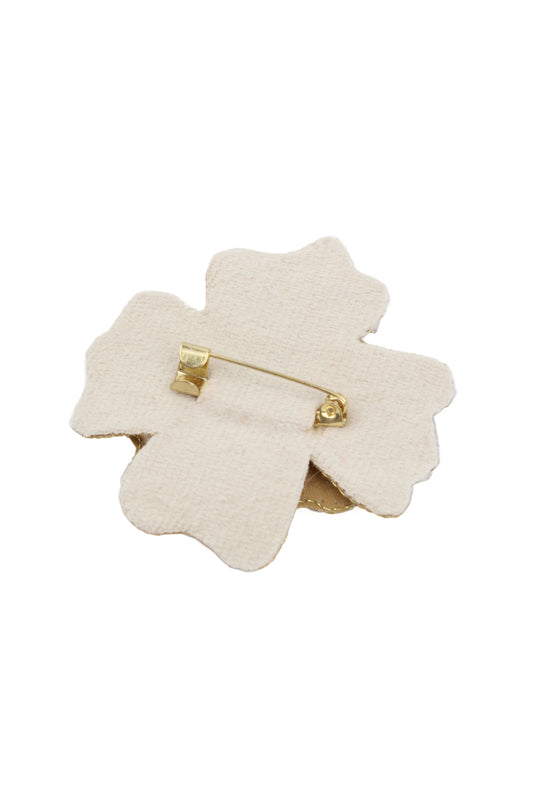WHITE LARGE FLOWER BROOCH