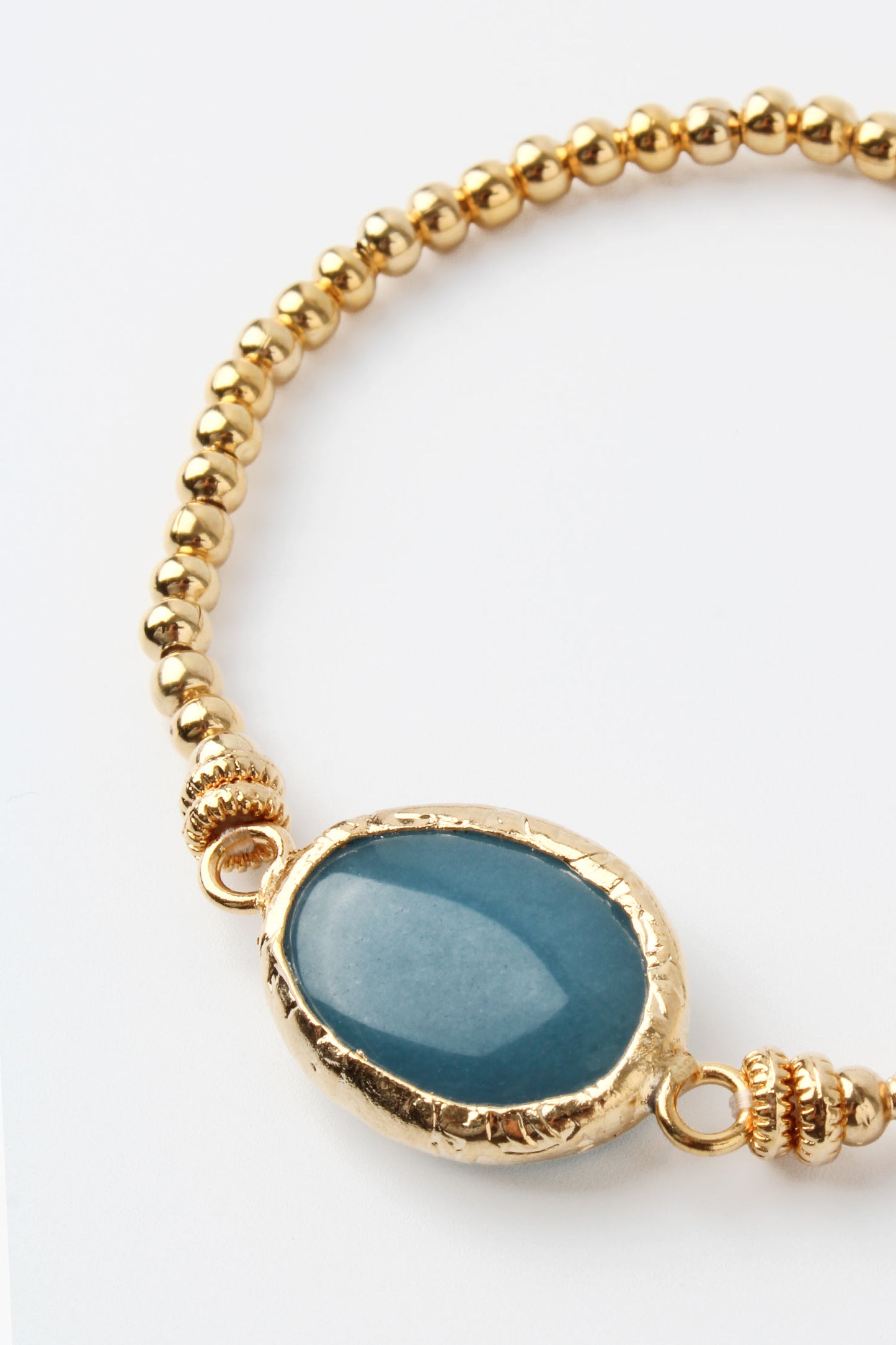 LIGHT BLUE GEMSTONE GOLD BRACELET