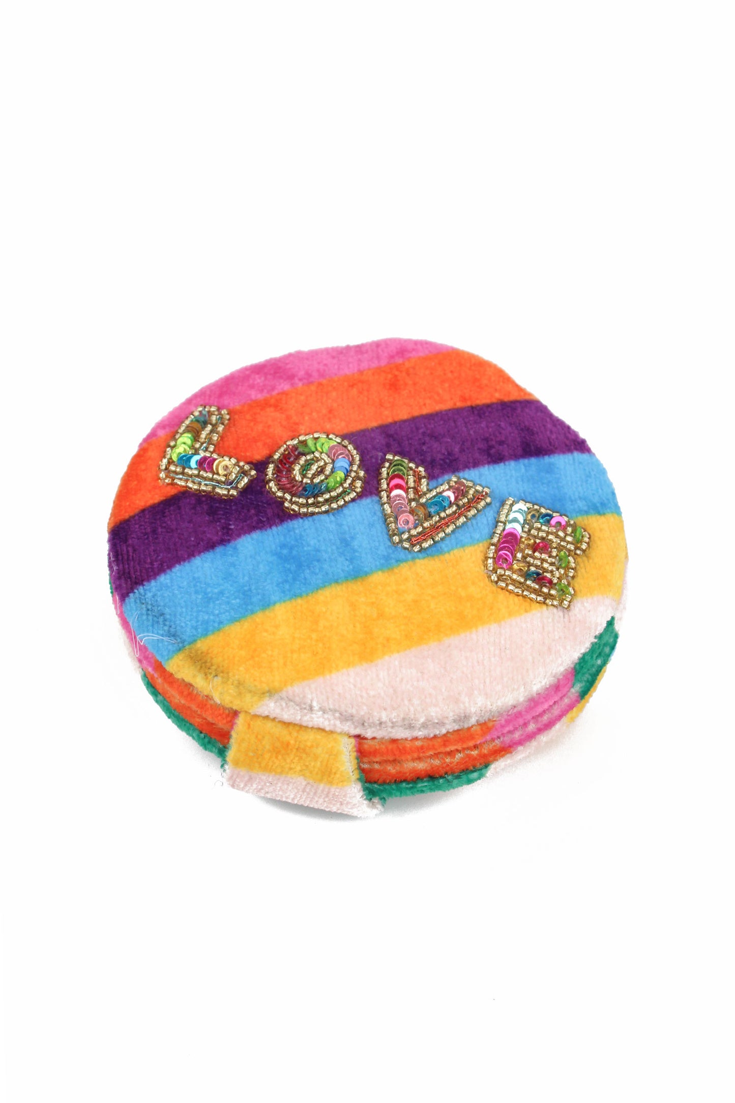 LOVE RAINBOW STRIPE COMPACT MIRROR