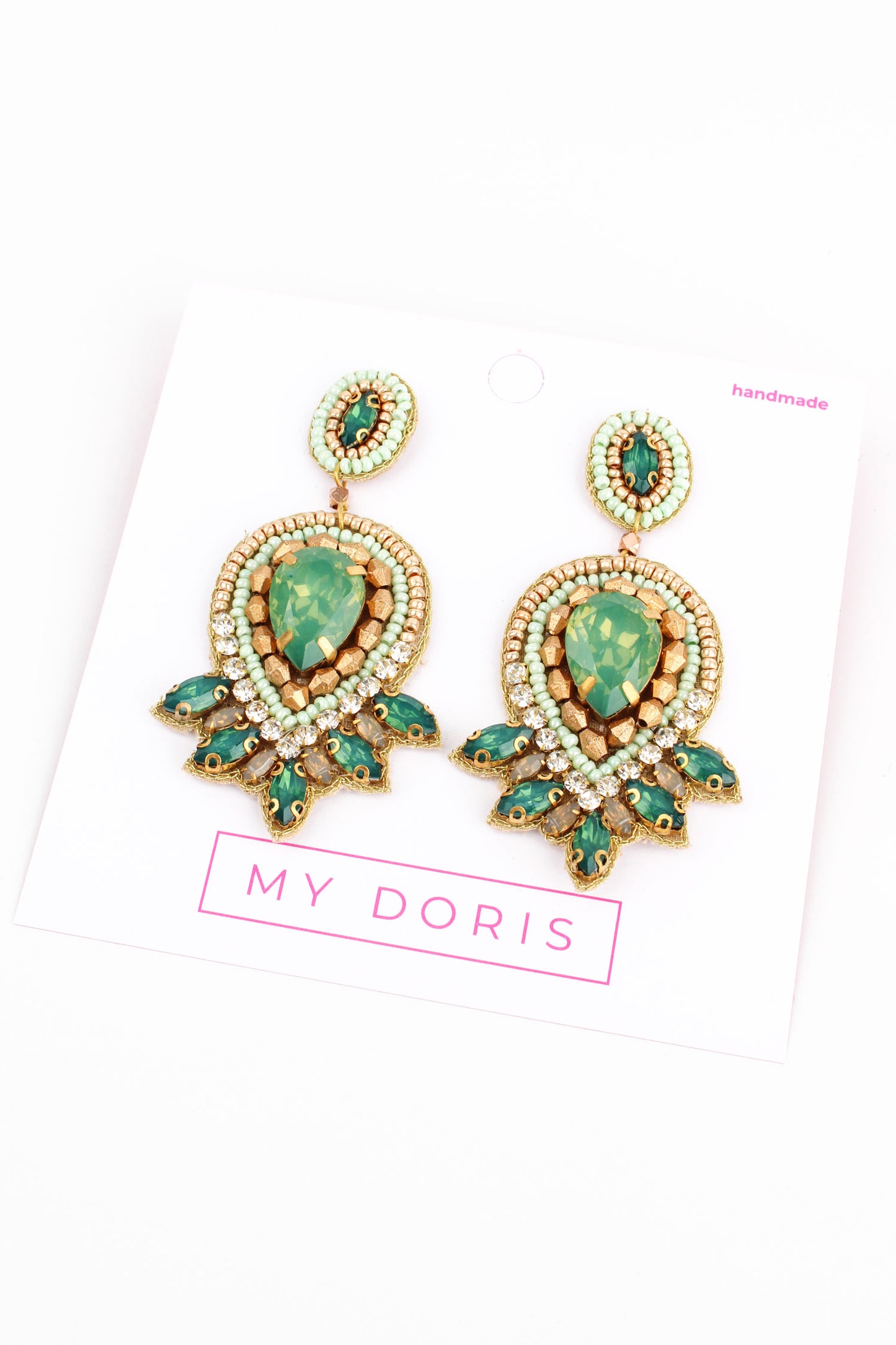 MINT GREEN ART DECO EARRING