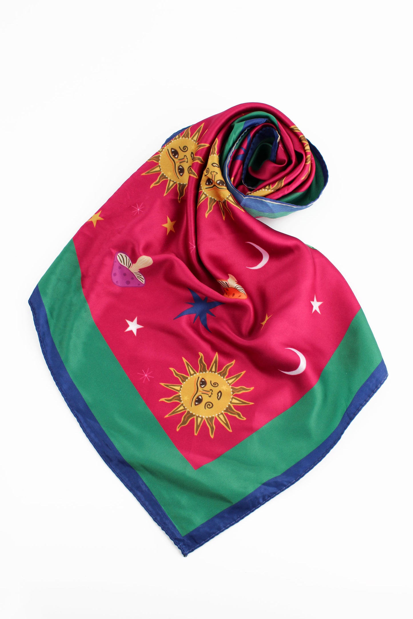 MUSHROOMS, SUN, MOON AND STARS SCARF