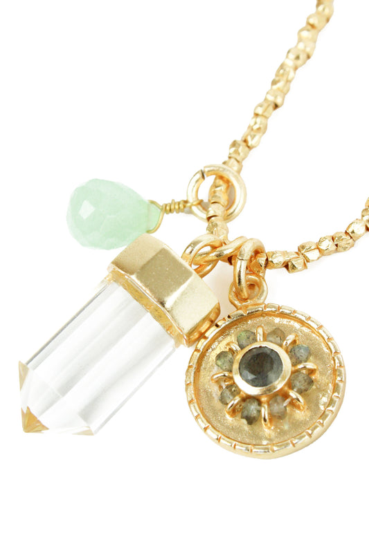 COLLIER CHARM CRISTAL DORÉ