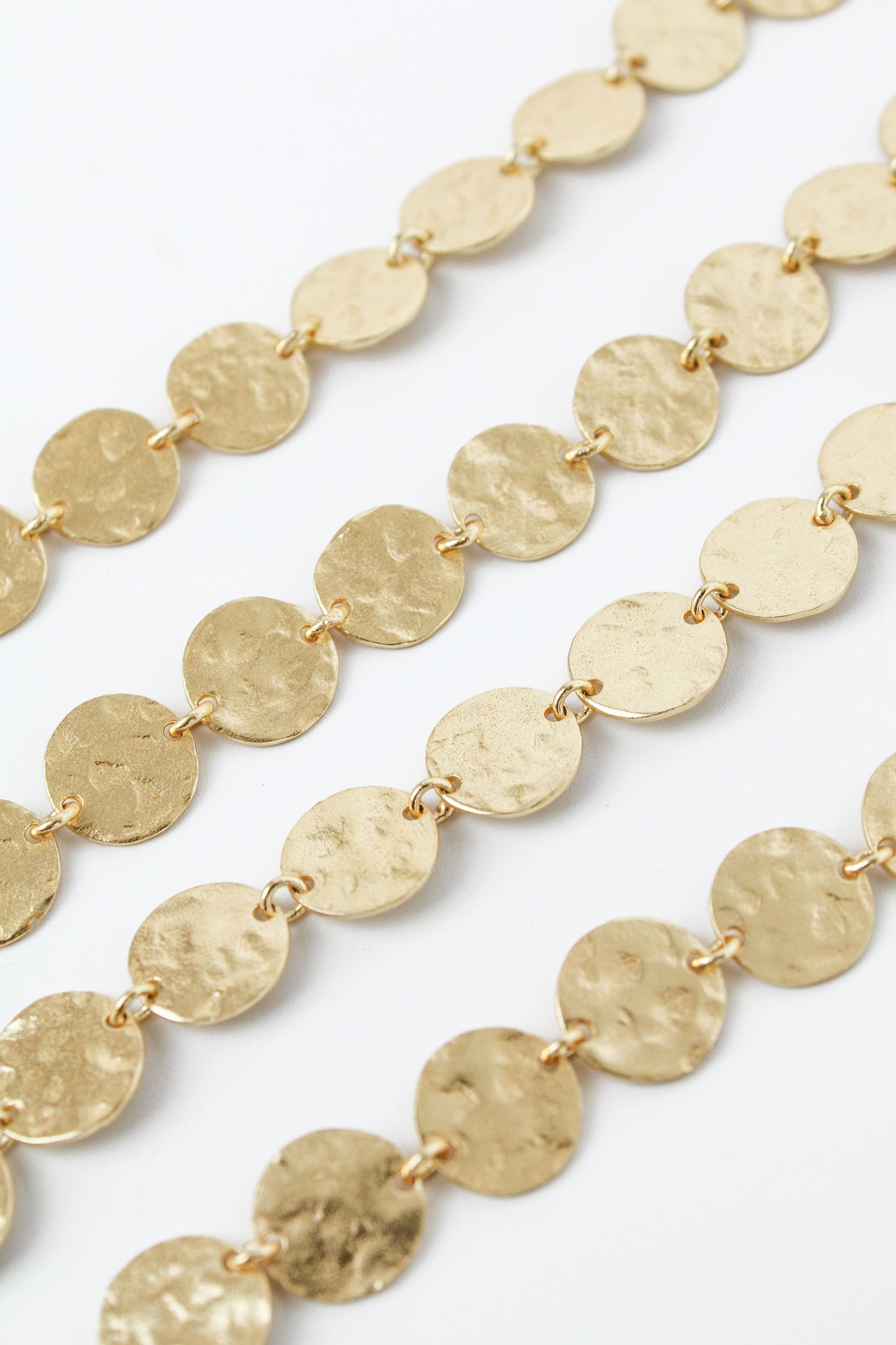 LONG GOLD HAMMERED DISC NECKLACE (8011153244376)